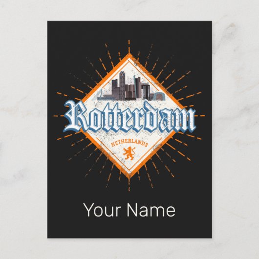 ロッテルダムシティオランダスカイラインオランダヴィンテージ シーズンポストカード (正面)