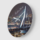 ロッテルダム市街並みアクリル壁時計 ラージ壁時計 (傾斜)