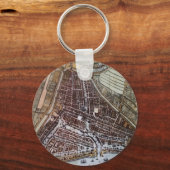 ロッテルダム1652のレプリカ市地図 キーホルダー (正面)