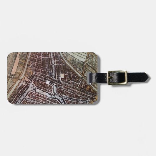 ロッテルダム1652のレプリカ市地図 ラゲッジタグ (正面横)