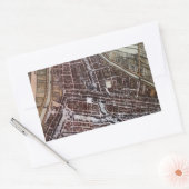 ロッテルダム1652のレプリカ市地図 長方形シール (封筒)