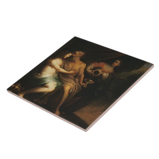 ロットおよび彼の娘(キャンバスの油) 3 タイル (側面)