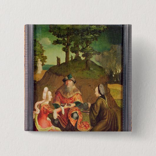 ロットの娘は父にワインを飲ませます 缶バッジ (正面)