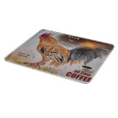 ロットルースターヴィンテージおもしろいガラス切断板 カッティングボード (角)