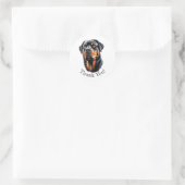 ロットワイラーありがとう！シール ラウンドシール (バッグ)