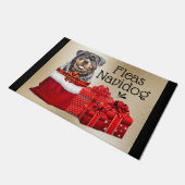 ロットワイラーおもしろいのクリスマスプレゼント ドアマット (アングル)