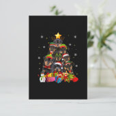 ロットワイラーおもしろいクリスマスツリークリスマス愛犬家 出欠カード (スタンド正面)