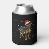 ロットワイラーおもしろいクリスマスライトドッグパパドッグ母恋人 缶クーラー (缶正面)