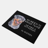 ロットワイラーおもしろい2回打つ必要なし ドアマット (アングル)