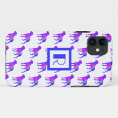ロットワイラーかわいい犬シルエットピンクモノグラムホワイト Case-Mate iPhoneケース (裏面(横))