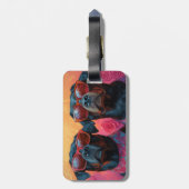 ロットワイラーとハートバラバレンタインデー ラゲッジタグ (裏面縦)