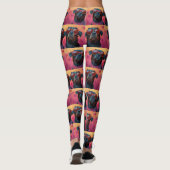 ロットワイラーとハートバラバレンタインデー レギンス (裏面)