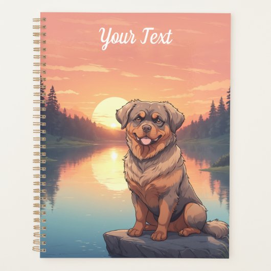 ロットワイラーと湖 プランナー手帳 (正面)