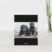 ロットワイラーのお母さんと子犬のグリーティングカード カード (裏面)