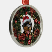 ロットワイラーのクリスマスのオーナメント メタルオーナメント (右)
