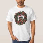 ロットワイラーのクリスマスのワイシャツ Tシャツ (正面)