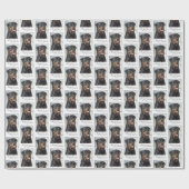 ロットワイラーのクリスマスの包装紙 ラッピングペーパー (フラット)