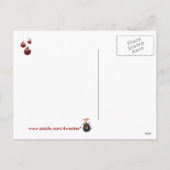 ロットワイラーのクリスマスの雪場面郵便はがき シーズンポストカード (裏面)