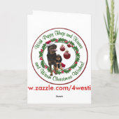 ロットワイラーのクリスマスの願い シーズンカード (裏面)