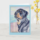 ロットワイラーのグリーティングカード カード (黄色い花)