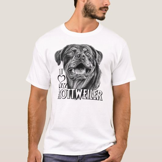 ロットワイラーのスケッチ Tシャツ (正面)