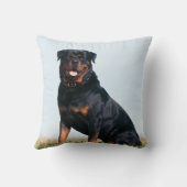 ロットワイラーのポートレートの正方形の装飾用クッション クッション (裏面)
