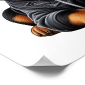 ロットワイラーのワンちゃんフード付きスウェットシャツ ポスター (角)