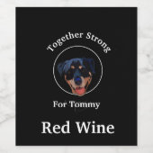 ロットワイラーの写真とテキストをパーソナライズ ワインラベル (シングルラベル)