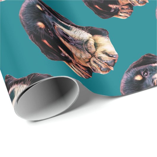 ロットワイラーの初恋のRott犬の犬のドイツの品種 ラッピングペーパー (ロールコーナー)