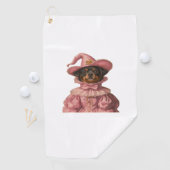 ロットワイラーの子犬がピンクの魔女に扮 – かわいいハ ゴルフタオル (インサイチュ)