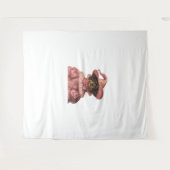 ロットワイラーの子犬がピンクの魔女に扮 – かわいいハ タペストリー (正面(横))