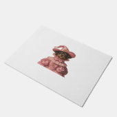 ロットワイラーの子犬がピンクの魔女に扮 – かわいいハ ドアマット (アングル)