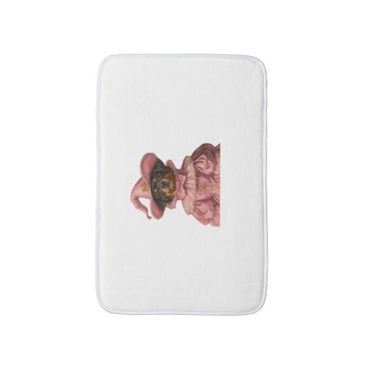 ロットワイラーの子犬がピンクの魔女に扮 – かわいいハ バスマット (正面縦)