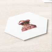 ロットワイラーの子犬がピンクの魔女に扮 – かわいいハ ペーパーコースター (アングル)