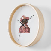 ロットワイラーの子犬がピンクの魔女に扮 – かわいいハ 壁時計 (傾斜)