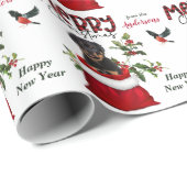 ロットワイラーの子犬のクリスマス抱き枕 ラッピングペーパー (ロールコーナー)