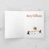 ロットワイラーの子犬のサンタの足カード シーズンカード (内部)