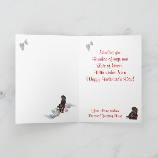 ロットワイラーの子犬は私のバレンタインの挨拶です シーズンカード (内部)