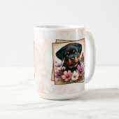ロットワイラーの子犬 コーヒーマグカップ (正面右)