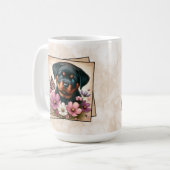 ロットワイラーの子犬 コーヒーマグカップ (正面左)