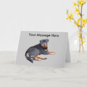 ロットワイラーの挨拶状 カード (黄色い花)