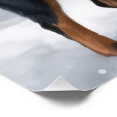 ロットワイラーの犬が雪のクリスマス ポスター (コーナー)