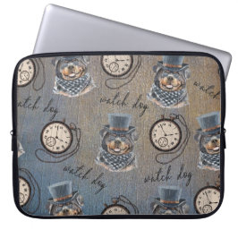 ロットワイラーの番犬のSteampunkのスタイル ラップトップスリーブ