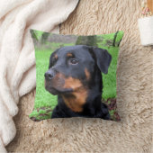 ロットワイラーの空想にふける枕 クッション (ブランケット)