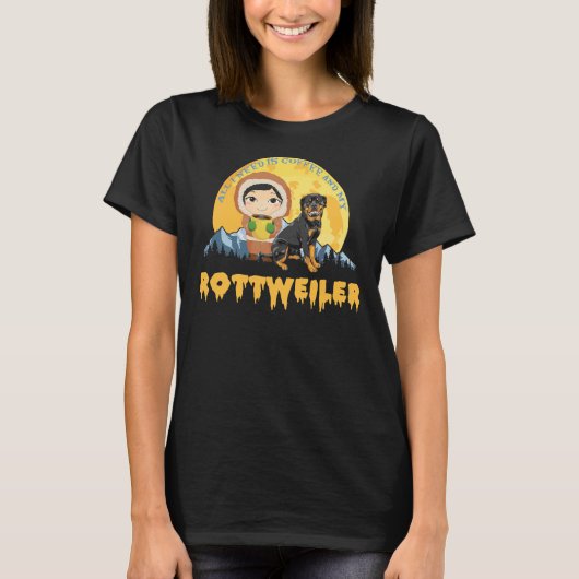 ロットワイラーはコーヒーと私の犬 Tシャツ (正面)
