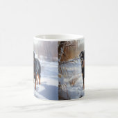 ロットワイラーは雪のクリスマスを許す コーヒーマグカップ (中央)