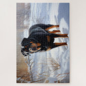 ロットワイラーは雪のクリスマスを許す ジグソーパズル (縦)