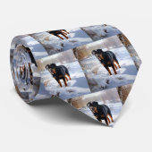 ロットワイラーは雪のクリスマスを許す ネクタイ (ロール)