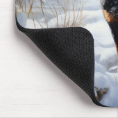 ロットワイラーは雪のクリスマスを許す マウスパッド (コーナー)