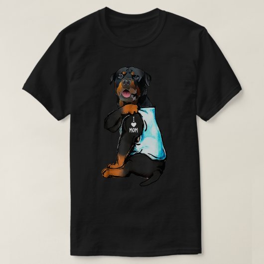 ロットワイラーアイラブママタトゥー Tシャツ (デザイン正面)
